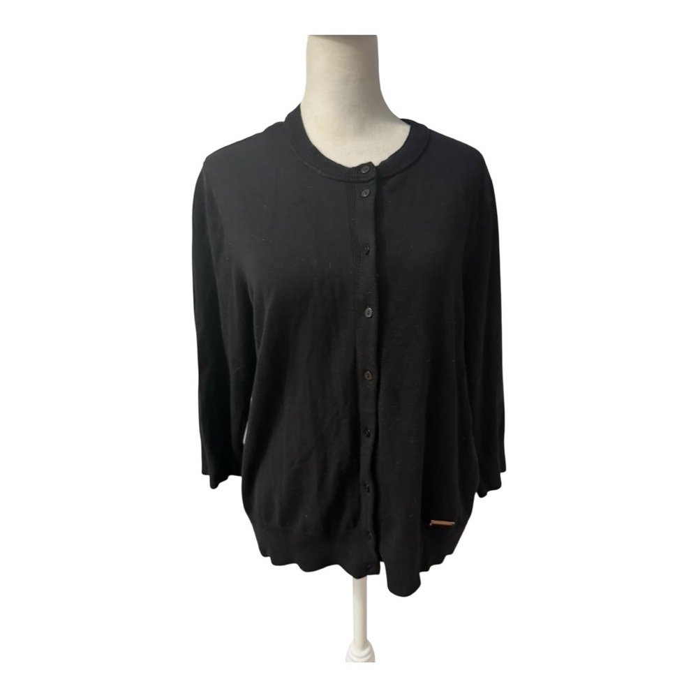 Ellen Tracy Black Cardigan with Long-sleeves xl